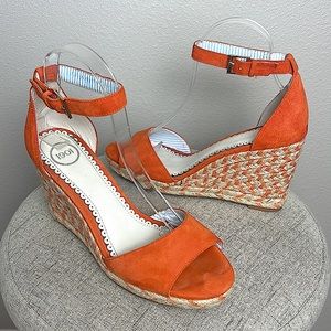 1901 Nadine Orange and Tweed Espadrille Wedges